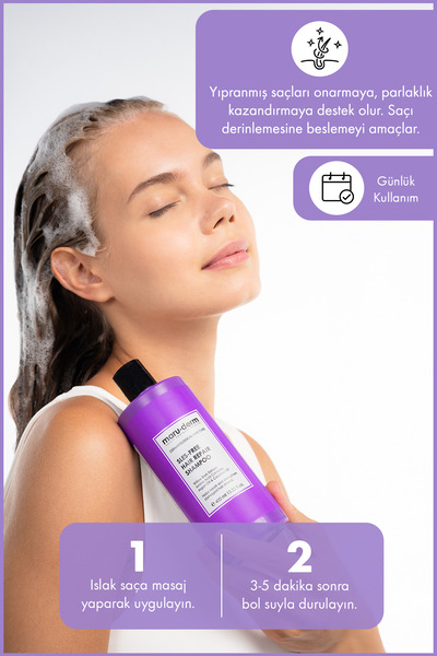 Maru.Derm Saç Onarıcı Sülfatsız Şampuan 400 ML | Yıpranmış Zayıf Saçlar | Sülfatsız, Tuzsuz, Vegan Şampuan