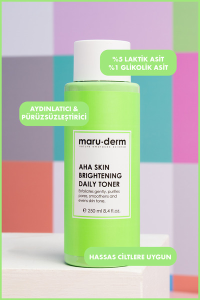 Maru.Derm Leke Karşıtı Cilt Beyazlatıcı Laktik Asit %5 Glikolik Asit %1 Aha Tonik 250 ML