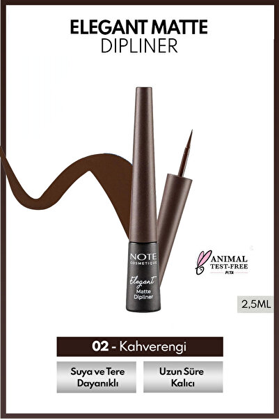 NOTE Elegant Matte Dipliner Waterproof Suya Dayanıklı - 02 Coffee Brown - Kahverengi