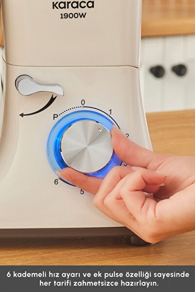 Karaca Chefcrafter Stand Mikser Mutfak Şefi 1900 W Porcelain White