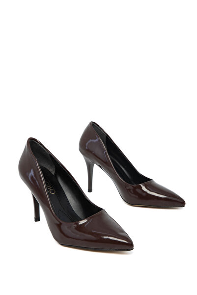 SOHO Brown Patent Leather Women's Classic Heeled Shoes 19550