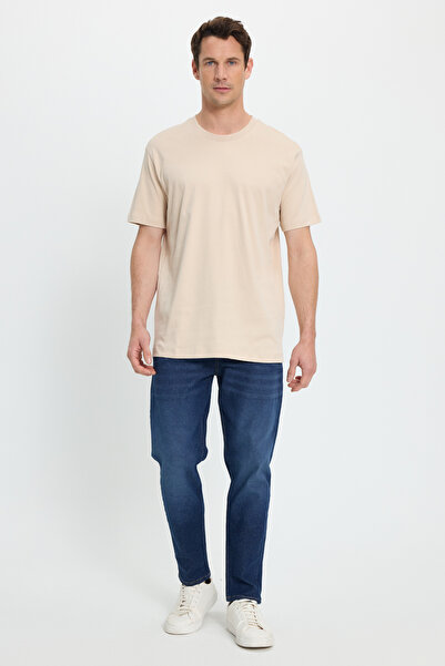 Tudors Unisex Relax Fit Pohodlný střih 100% bavlna Měkká textura Basic Crew Crew Stone Tričko