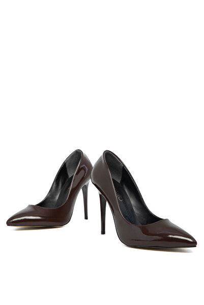 SOHO Brown Patent Leather Women's Classic Heeled Shoes 19720