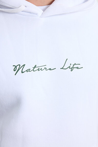 Tudors Βαμβακερό φούτερ με κουκούλα με κουκούλα σε λευκό φλις