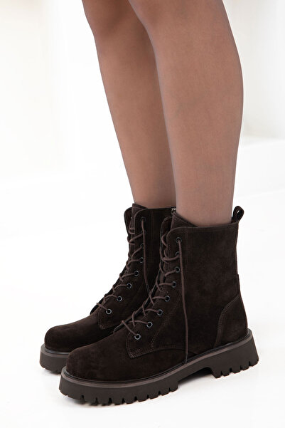 SOHO Brown Suede Genuine Leather Women's Boots & Booties 20021