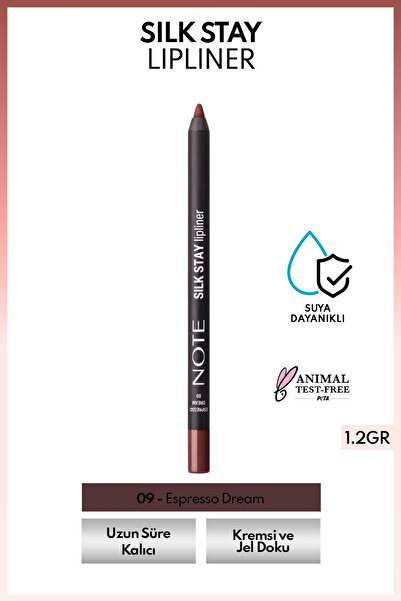 NOTE Silk Stay Lipliner Suya Dayanıklı İpeksi Dudak Kalemi - 09 Espresso Dream - Kahverengi