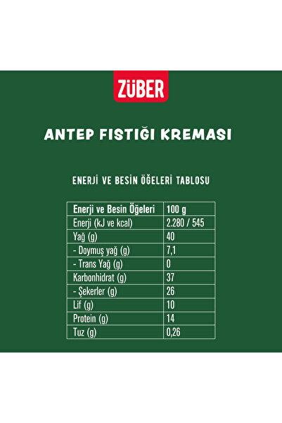 Züber Antep Fıstığı Kreması 200 g + Nutzilla Fındık Kreması Kakaolu 315 g