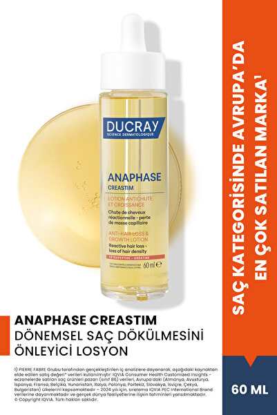 Ducray Anaphase Creastim Saç Dökülmesine Karşı Losyon Zayıf ve Dökülmeye Eğilimli Saçlar İçin  60 ml