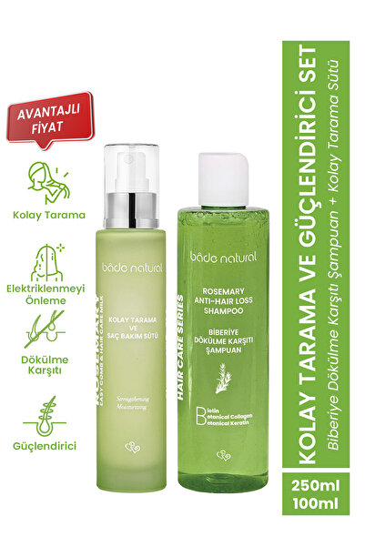 Bade Natural Biberiye Saç Dökülmesi Karşıtı Bakım Şampuanı & Biberiye Kolay Tarama Sütü