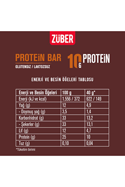 Züber 40g Protein Bar with Hazelnut - 3 Pieces