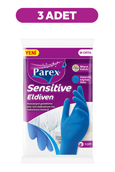 Parex Sensitive Eldiven Orta Boy Üçlü Paket
