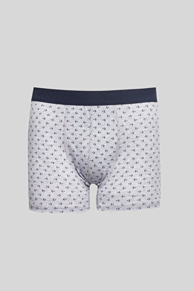 AC&Co / Altınyıldız Classics Ανδρικό σετ προίκας από βαμβακερό μπλε-κόκκινο ελαστικό μπόξερ 3 τεμαχίων (πακέτο γαμπρού)