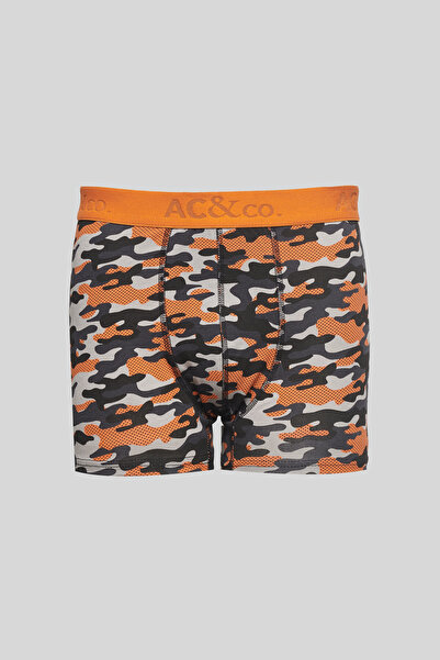 AC&Co / Altınyıldız Classics Ανδρικό Πακέτο Ελαστικών Μπόξερ (Πακέτο γαμπρού) από Βαμβακερό Μαύρο Πορτοκαλί 3 τεμαχίων Premium Σετ προίκας