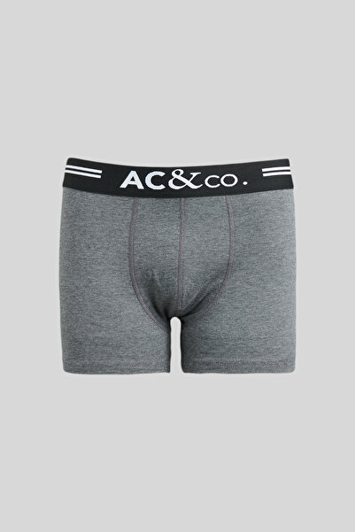 AC&Co / Altınyıldız Classics Men's Premium Cotton Navy Blue-Burgundy-Anthracite 3-Piece Flexible Boxer Pack (Groom's Box) Dowry Set