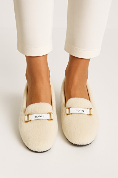 Beyond Women's Cream Plush Ballerinas Byndvt01