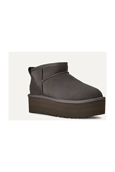 UGG Women's Flat Sole Logo Printed Comfortable Sport Style Anthracite Boots & Booties 1135092-Charcoal