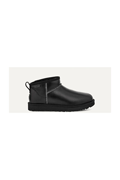 UGG Klasické ultra mini kožené dámské černé boty Lthr Regen