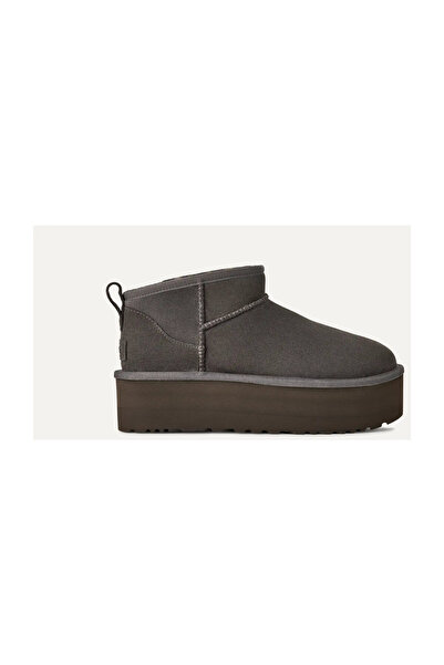 UGG Women's Flat Sole Logo Printed Comfortable Sport Style Anthracite Boots & Booties 1135092-Charcoal