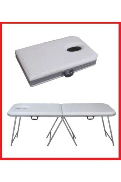 Beyaz Medikal Katlanır Yüz Kısmı Açık Masaj Masası Portatif Katlanabilir Masaj Sedyesi Taşınabilir
