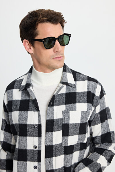 Tudors Мъжка риза с удобна кройка, дълги ръкави, джобове и кариран десен