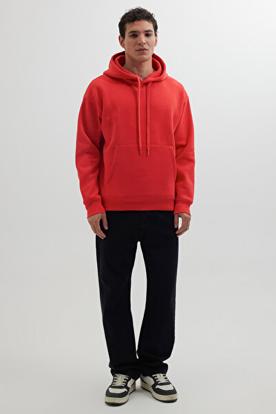 Tudors Φούτερ με κουκούλα από βαμβακερή κουκούλα σε χρώμα ρόδι