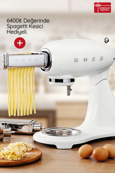 SMEG 50's Style Retro  Beyaz Stand Mikser SMF13WHEU