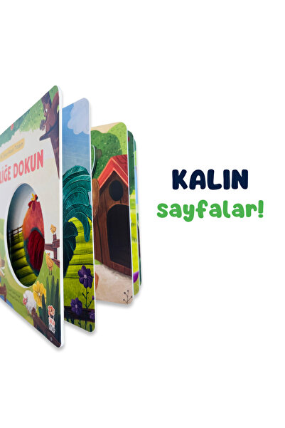 Sincap Kitap İlk Dokun Hisset Kitabım Çiftliğe Dokun | Eğitici Bebek Kitabı | 0-3 Yaş
