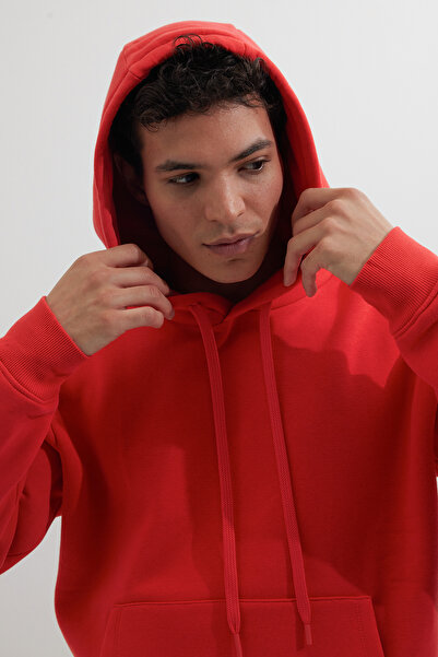 Tudors Φούτερ με κουκούλα από βαμβακερή κουκούλα σε χρώμα ρόδι