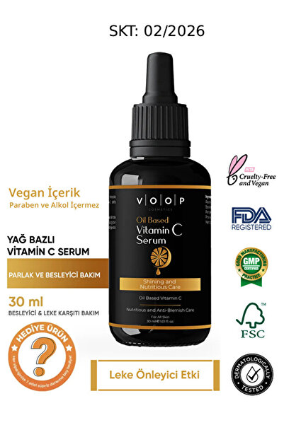 VOOP Yağ Bazlı C Vitamini Serum | Cilt Parlatıcı & Besleyici 30 ml -  SKT: 02/2026