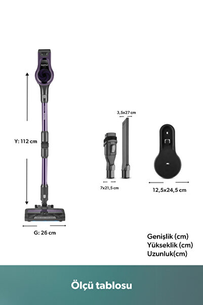 HOMEND Dustrider 1266H Dikey Süpürge Mor