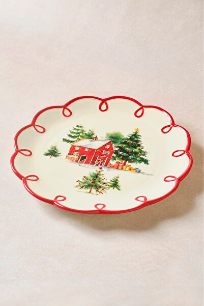 Karaca طبق تقديم على شكل كوخ للعام الجديد 25 سم