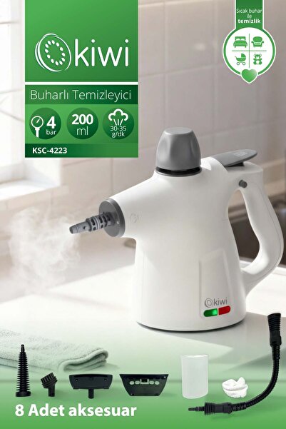 Kiwi KSC-4223 Buharlı Temizleyici | 8 Parça Aksesuar Seti | 4 Bar Basınçlı Gü...