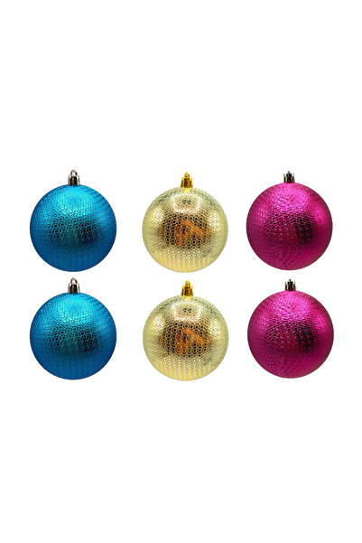 Waldern Christmas pine tree ornament mix 8 cm figured matte 6-piece cute ball