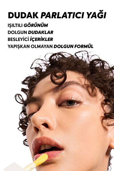 Cream Co. Dudak Parlatıcısı Nemlendirici Besleyici Lip Oil Gloss | Dudak Yağı Çarkıfelek Aromalı | E Vitamini