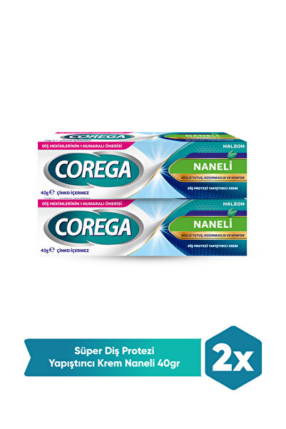 Corega Süper 3 Yönlü Tutuş Diş Protez Yapıştırıcı Krem Naneli 40 Gr - 2 Adet