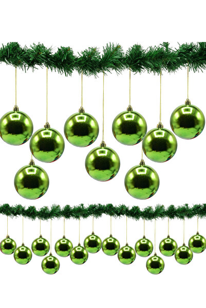 Waldern 6 Pieces 10 cm Shiny Christmas Tree Ornament Cute Ball Green