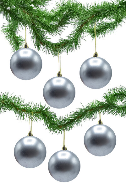 Waldern 6 Pieces 10 cm Matte Christmas Tree Ornament Cici Ball