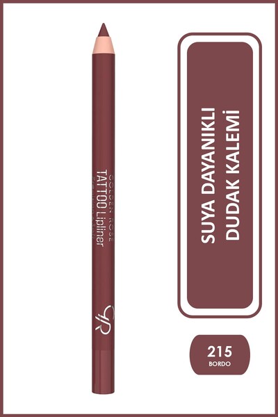 Golden Rose Tattoo Lipliner No: :215 Burgundy - Suya Dayanıklı Uzun Süre Kalı...