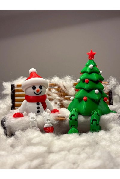 Eynes Aydınlatma Snowman and Pine Tree Figure New Year Decor Christmas Ornament