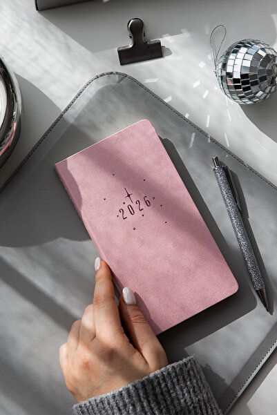 PAPERORA 2026 Haftalık Cep Ajandası 12 Aylık - Pembe