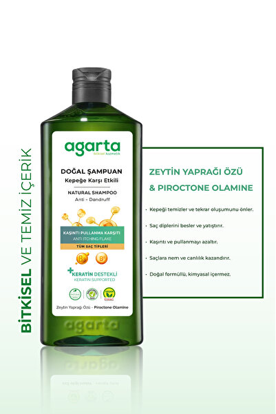 Agarta Doğal Kepeğe Karşı Etkili Şampuan 400 ml (VEGAN,TUZSUZ)