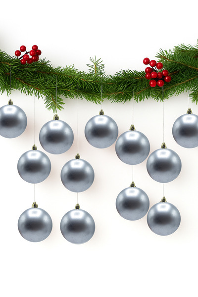 Waldern Χριστουγεννιάτικο στολίδι για χριστουγεννιάτικο δέντρο Ασημί 4 εκ. Ματ 12 τμχ Μπάλα Cici