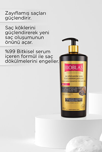 Bioblas Saç Dökülmesine Karşı Siyah Sarımsak Şampuanı 1.000 Ml Saç Dökülmesine Karşı Güçlendirici Formül