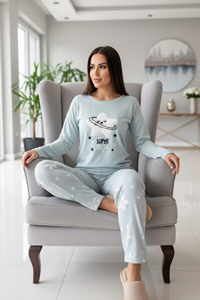 Pijamaevi Super Cute Patterned Thermal Women's Pajama Set