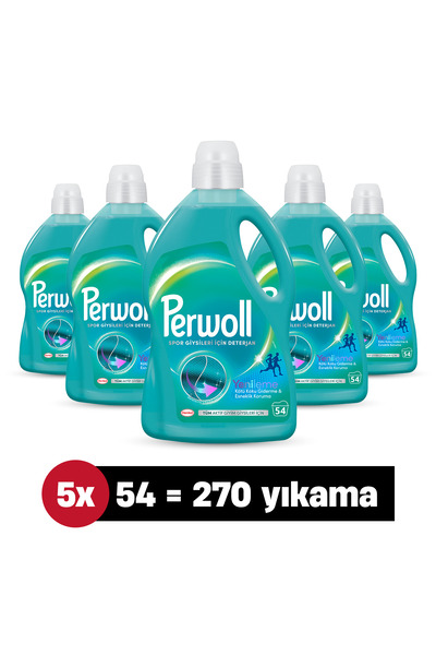 Perwoll Sıvı Çamaşır Deterjanı Sport & Aktif Giyim 2.97 L x 5'li set (270 Yık...