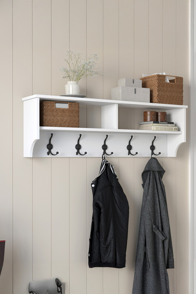 Rani Mobilya Rani P2 Modern Portmanto Duvar Askısı Beyaz Vestiyer 120 Cm