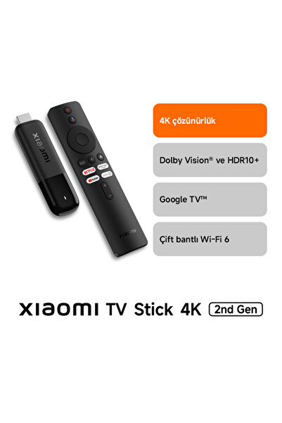 Xiaomi TV Stick 4K 2nd Gen Android Medya Oynatıcı 2. Nesil Dolby Vision & HDR...