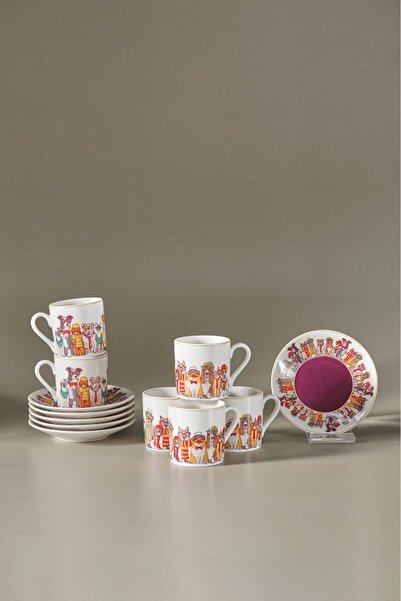 Karaca Latli 6-Person Coffee Cup Set 80 ml
