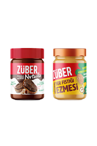 Züber Nutzilla Fındık Kreması + Original Fıstık Ezmesi (Bal İlaveli) (Kış Tem...