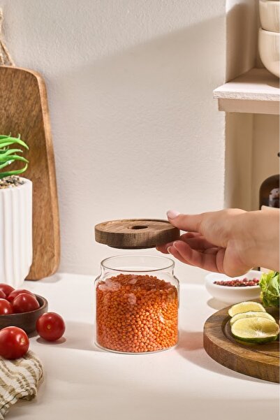 Karaca Mova Acacia Glass Storage Container 400 ml